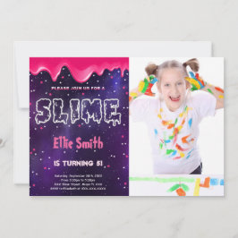 Fotoinbjudan från Slime Birthday Inbjudningar