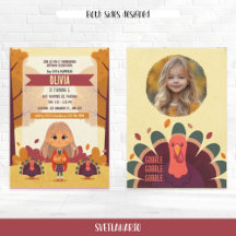 Fotoinbjudan hösten Thanksgiving födelsedag