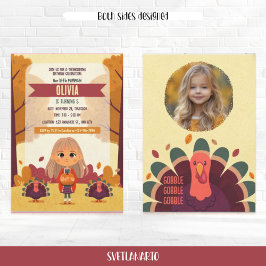 Fotoinbjudan hösten Thanksgiving födelsedag Inbjudningar