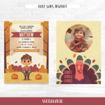 Fotoinbjudan hösten Thanksgiving födelsedag