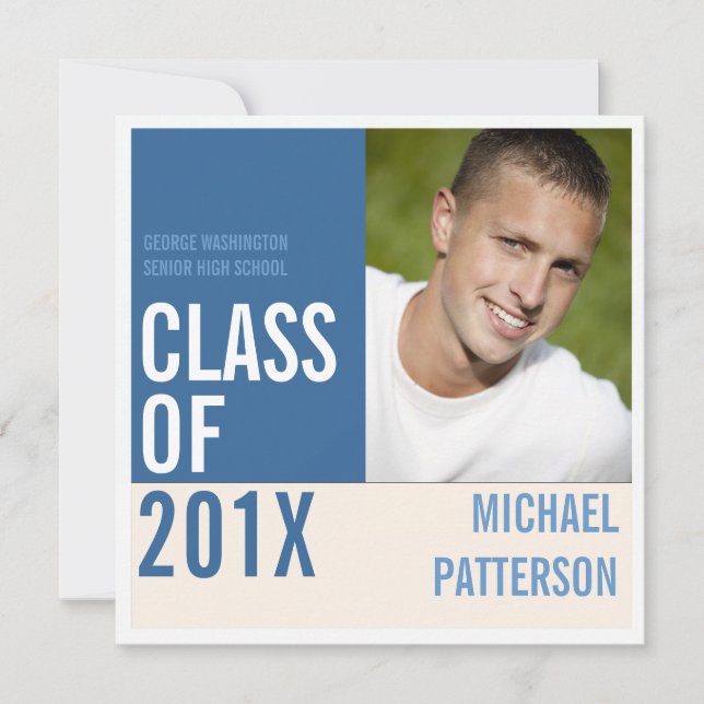 Fotoinbjudan med fetstil och modern Guy-Studentfes Inbjudningar (Framsida)