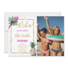 Fotoinbjudan på Hawaii Birthday