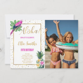 Fotoinbjudan på Hawaii Birthday Inbjudningar