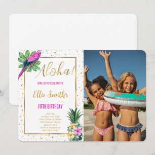 Fotoinbjudan på Hawaii Birthday Inbjudningar