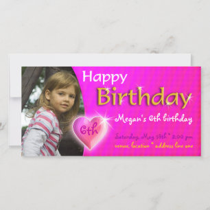 Fotoinbjudan på Megan Birthday Viktigt hjärta