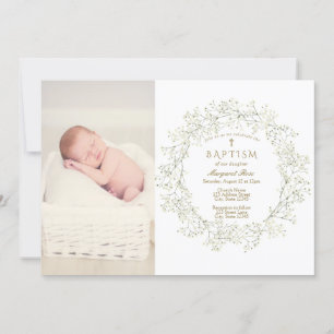 Fotoinbjudan till andningsblommor från baby inbjudningar