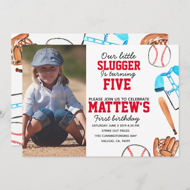 Fotoinbjudan till basket för barn inbjudningar (Fram/baksida)