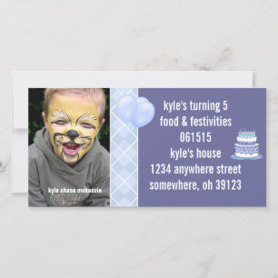 Fotoinbjudan till Blue Argyle Birthday