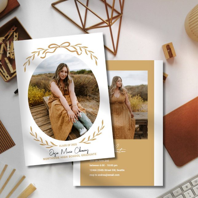 Fotoinbjudan till Bow och Grenar Studenten Inbjudningar (Skapare uppladdad)