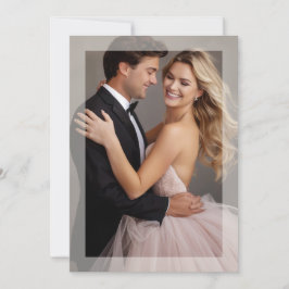 Fotoinbjudan till bröllop golden beige Matte ram Inbjudningar