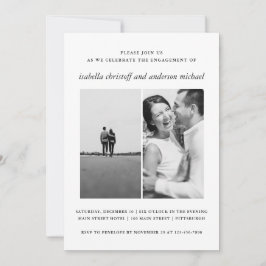Fotoinbjudan till Elegant bröllop Förlovning Inbjudningar