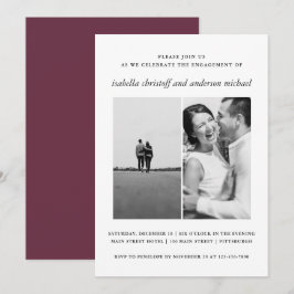 Fotoinbjudan till Elegant bröllop Förlovning Inbjudningar