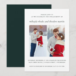 Fotoinbjudan till Elegant bröllop Förlovning Inbjudningar