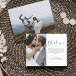 Fotoinbjudan till Elegant bröllop Tack Inbjudningar<br><div class="desc">Ett minimalistiskt Bröllop-tack till dig som har ett foto på framsidan och baksidan. Tack-korten innehåller en modern handskriven kursiv skripttypografi som är elegant,  enkel och modern till använda efter att du bröllopsdag firande.</div>