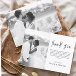 Fotoinbjudan till Elegant bröllop Tack Inbjudningar<br><div class="desc">Ett minimalistiskt Bröllop-tack till dig som har ett foto på framsidan och baksidan. Tack-korten innehåller en modern handskriven kursiv skripttypografi som är elegant,  enkel och modern till använda efter att du bröllopsdag firande.</div>