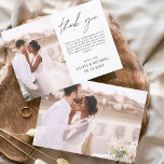 Fotoinbjudan till Elegant bröllop Tack Inbjudningar<br><div class="desc">Ett minimalistiskt Bröllop-tack till dig som har ett foto på framsidan och baksidan. Tack-korten innehåller en modern handskriven kursiv skripttypografi som är elegant,  enkel och modern till använda efter att du bröllopsdag firande.</div>