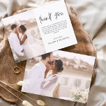 Fotoinbjudan till Elegant bröllop Tack Inbjudningar<br><div class="desc">Ett minimalistiskt Bröllop-tack till dig som har ett foto på framsidan och baksidan. Tack-korten innehåller en modern handskriven kursiv skripttypografi som är elegant,  enkel och modern till använda efter att du bröllopsdag firande.</div>