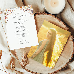 Fotoinbjudan till färgstark Blommigt Möhippa  Inbjudningar