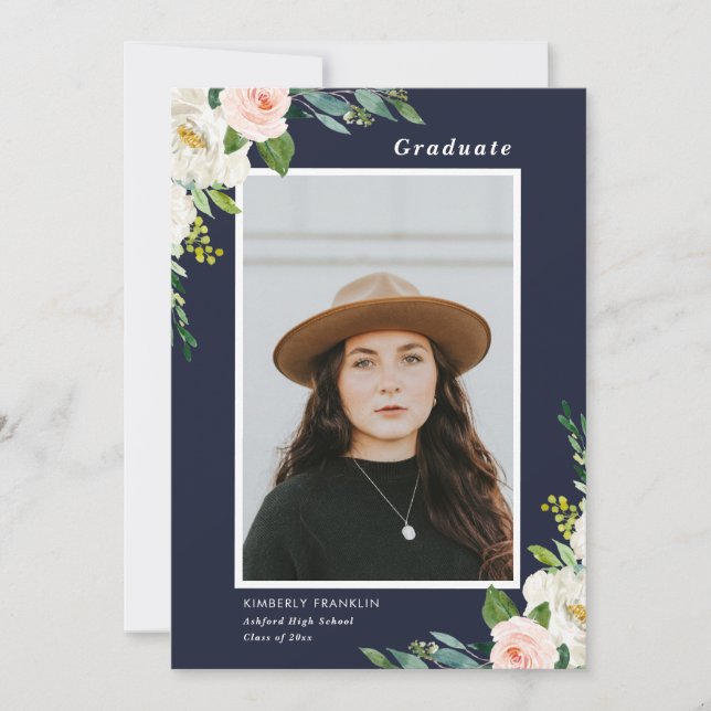 Fotoinbjudan till Garden Blommigt Studenten Inbjudningar (Framsida)