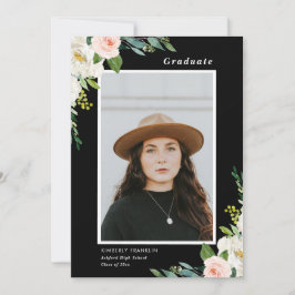 Fotoinbjudan till Garden Blommigt Studenten Inbjudningar