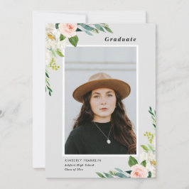 Fotoinbjudan till Garden Blommigt Studenten Inbjudningar