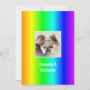 Fotoinbjudan till gay pride bröllop inbjudningar