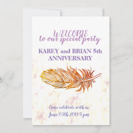 Fotoinbjudan till Golden Feather Inbjudningar