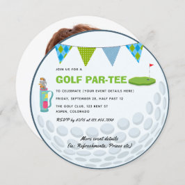 Fotoinbjudan till Golf ThLED Party Inbjudningar