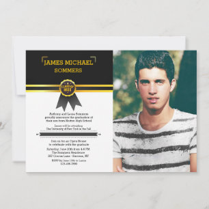 Fotoinbjudan till Guld Ribbon Student Inbjudningar