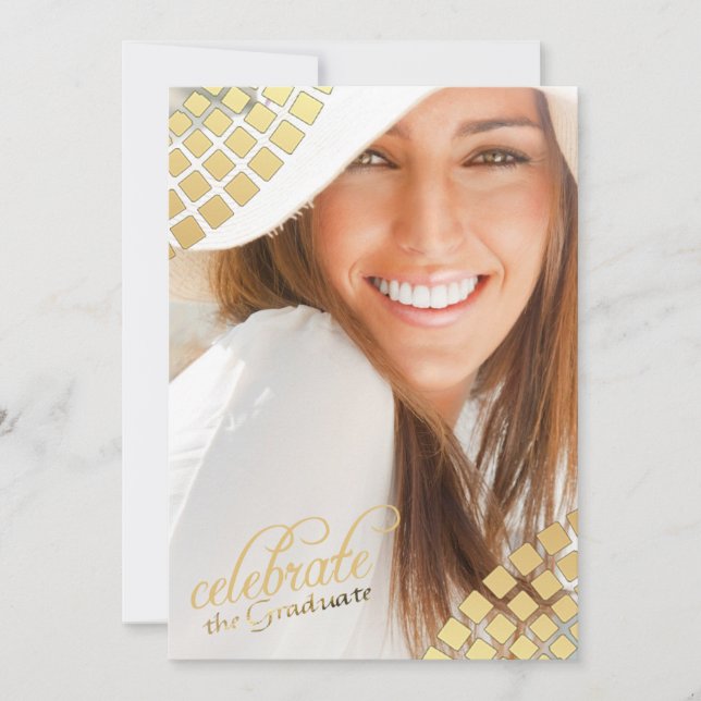 Fotoinbjudan till gyllene plattor inbjudningar (Framsida)