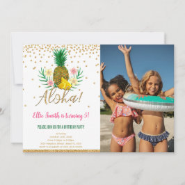 Fotoinbjudan till hawaiian Birthday Kids Inbjudningar