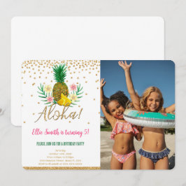 Fotoinbjudan till hawaiian Birthday Kids Inbjudningar