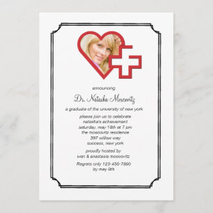 Fotoinbjudan till läkarskola i Studenten Inbjudningar