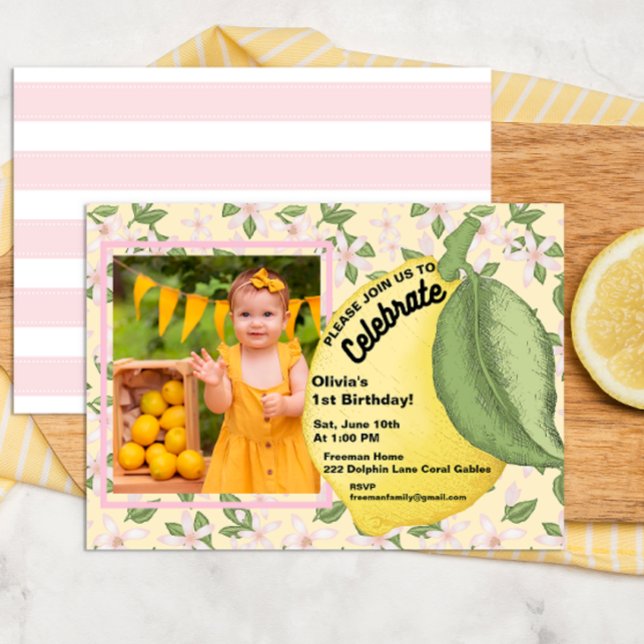 Fotoinbjudan till Lemon Birthday Inbjudningar (Skapare uppladdad)
