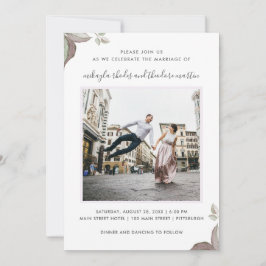 Fotoinbjudan till lila Ro Bröllop Inbjudningar