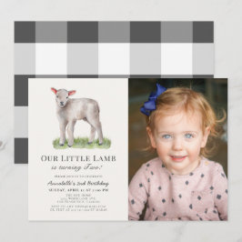 Fotoinbjudan till Little Lamb Barns födelsedag Inbjudningar