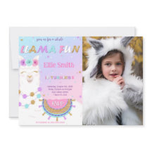 Fotoinbjudan till Llama Birthday