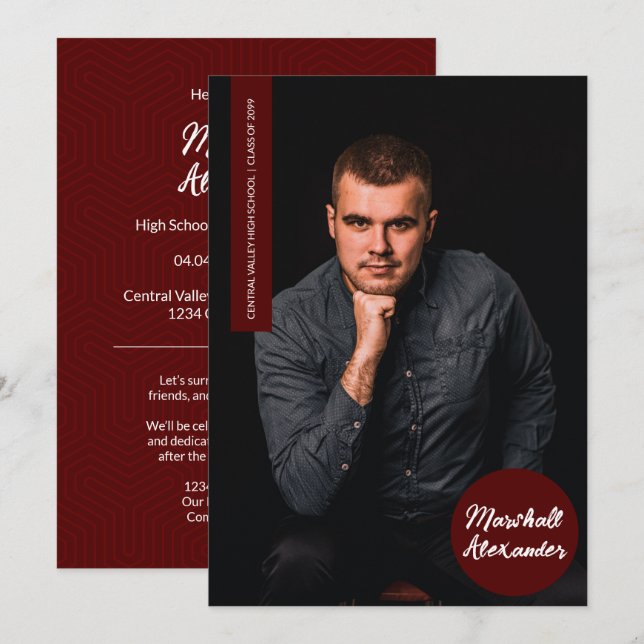 Fotoinbjudan till Maron Geometric Studenten (Fram/baksida)
