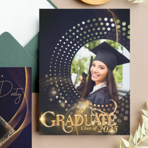 Fotoinbjudan till Modern Clean Chic Studenten Inbjudningar