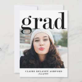Fotoinbjudan till Modern Grad Typography Inbjudningar
