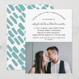 Fotoinbjudan till Modern Script Par Shower Inbjudningar