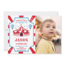 Fotoinbjudan till Red & Blue Circus Birthday