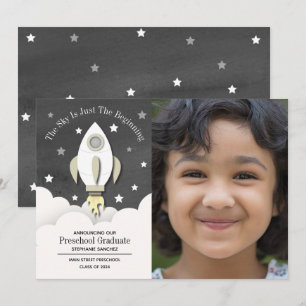 Fotoinbjudan till Rocket Preschool Studenten Inbjudningar