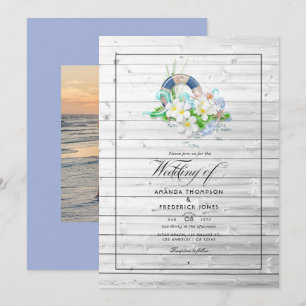 Fotoinbjudan till Rustic Summer Beach Wedding Inbjudningar