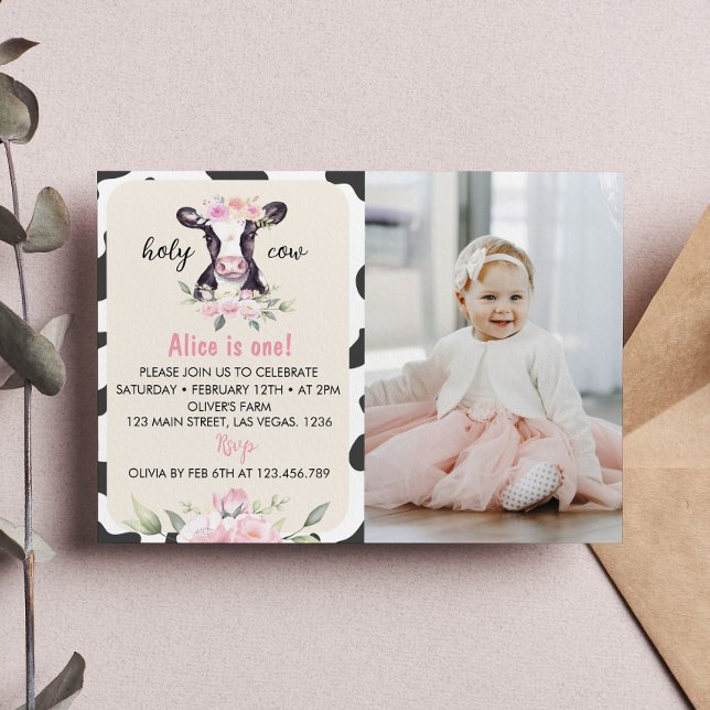 Fotoinbjudan till servergrupp första födelsedag tack kort (Skapare uppladdad)