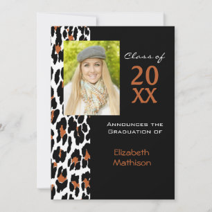 Fotoinbjudan till studenten i annonser om leopard inbjudningar