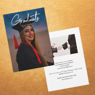 Fotoinbjudan till studenten inbjudningar