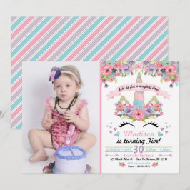 Fotoinbjudan till Unicorn Birthday Inbjudningar