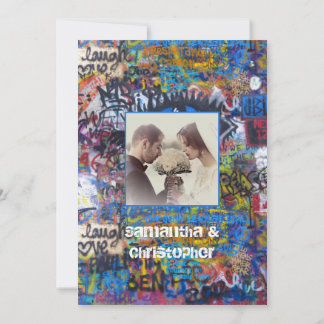 Fotoinbjudan till Urban graffiti bröllop Inbjudningar