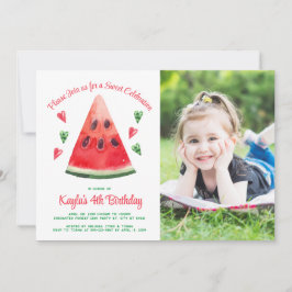 Fotoinbjudan till Watermelon Birthday Inbjudningar
